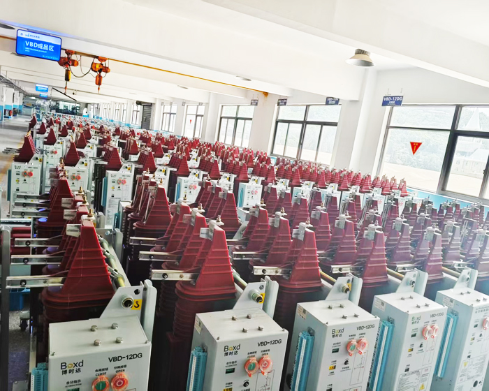 Three-station indoor vacuum circuit breaker workshop